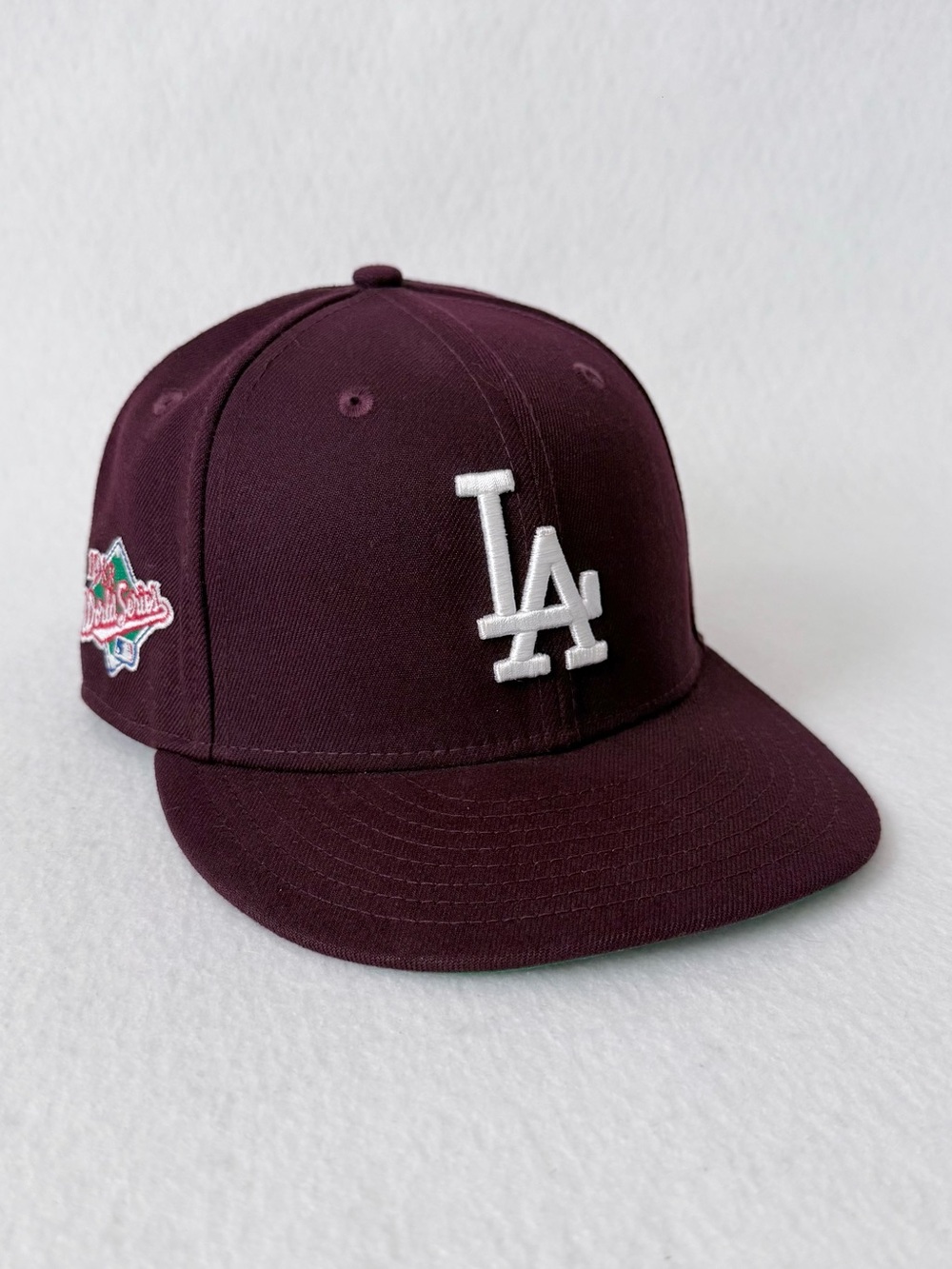 Hat Club x New Era 59Fifty Merlot LA Dodgers 1988 World Series Patch Maroon 7